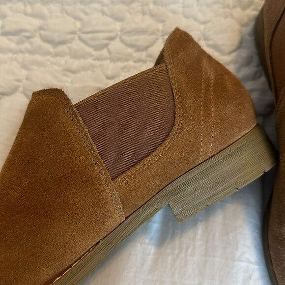 Bjorndal Gianna camel leather booties elastic interior side Sz 8 Bjorn dal - Picture 7 of 11